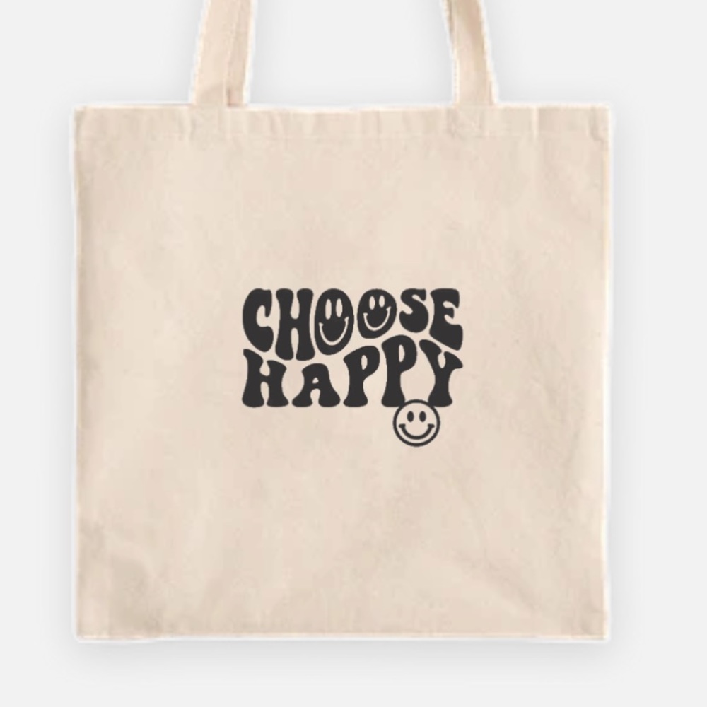 Choose Happy tote bag